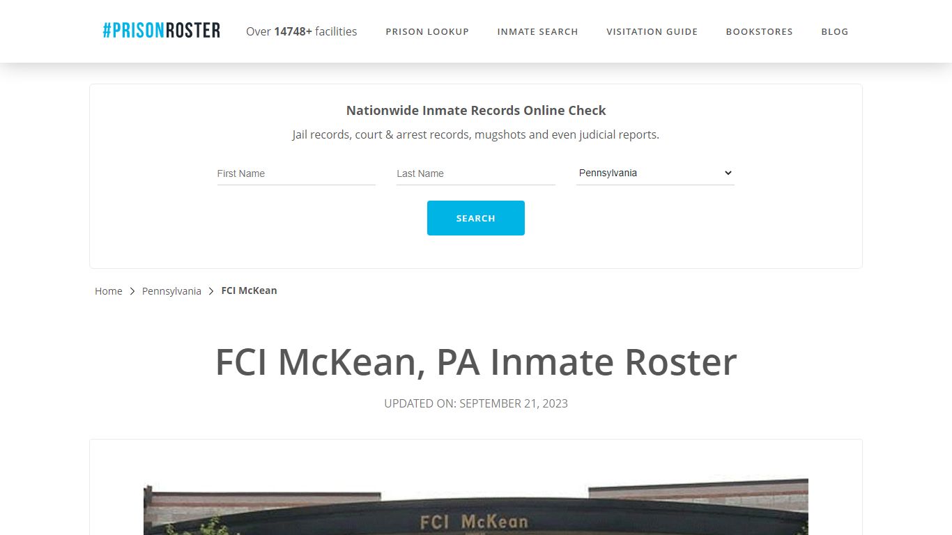 FCI McKean, PA Inmate Roster - Prisonroster