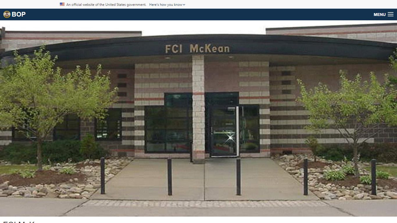 FCI McKean - Federal Bureau of Prisons